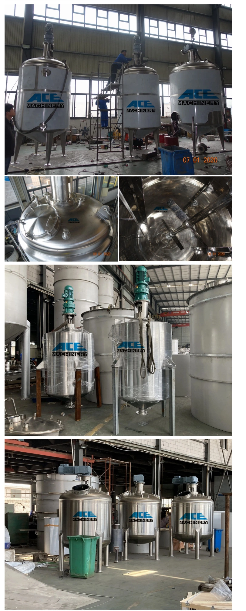 Best Price High Viscosity with Scraper Three Shaft Mixer Emulsifying Dispersing Kettle Reactor Reaction Tank